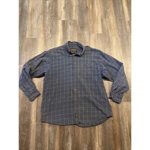Woolrich John Rich And Bros Men's Large Flannel Shirt Blue Plaid